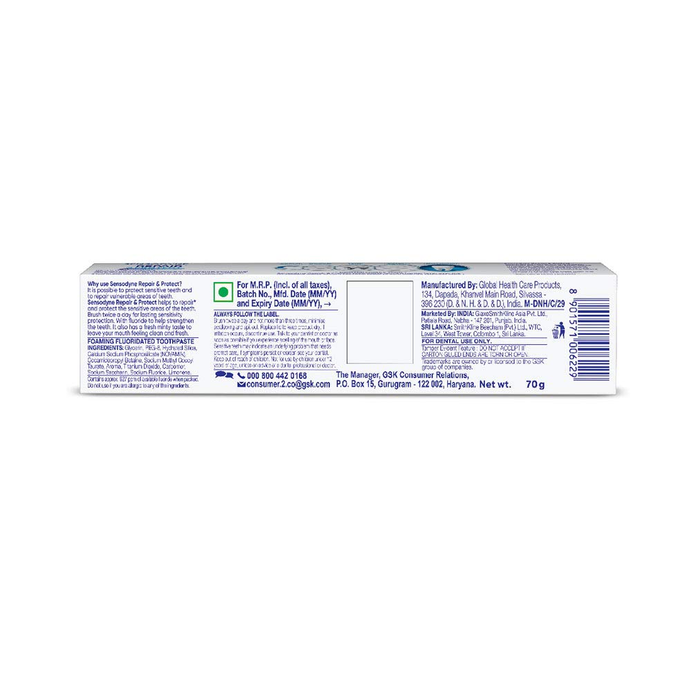 sensodyne repair and protect toothpaste ingredients